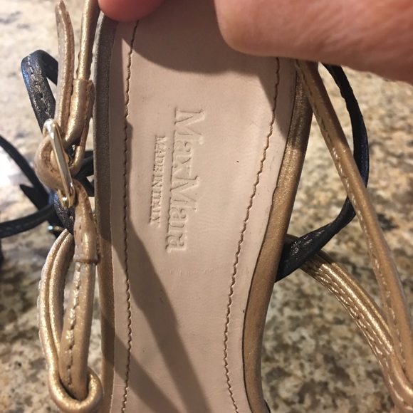 MaxMara Metallic Wedge Sandals - Picture 6 of 10