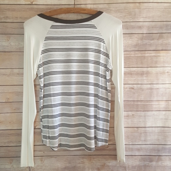 NWOT Raglan Striped Soft Long Sleeve Top S M L - Picture 7 of 8