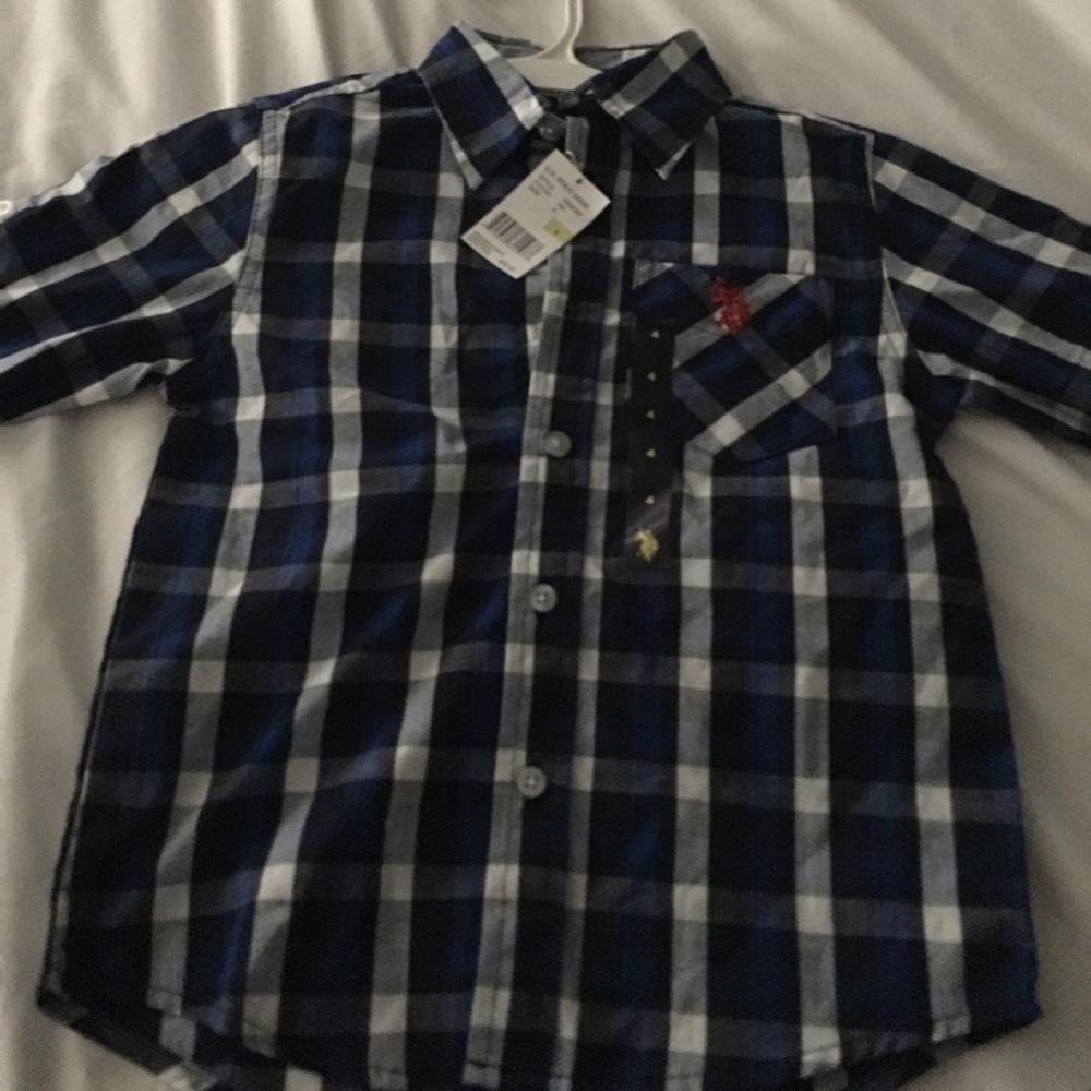 Blue and white checkered shirt