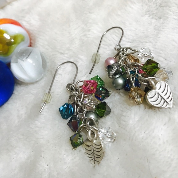 Garden Party Swarovski earrings with fine silver - Picture 2 of 2