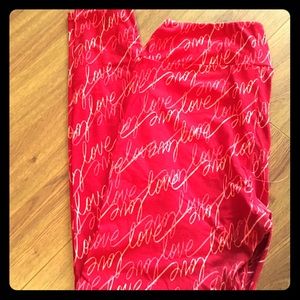 LuLaRoe Valentine's TC leggings, NWOT