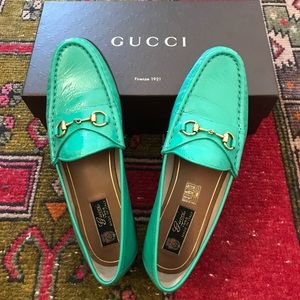 Jasmine Green 1953 Women's Patent Gucci Loafers 10