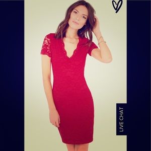 Red lace dress