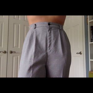 Vintage Patterned High Waisted Trousers