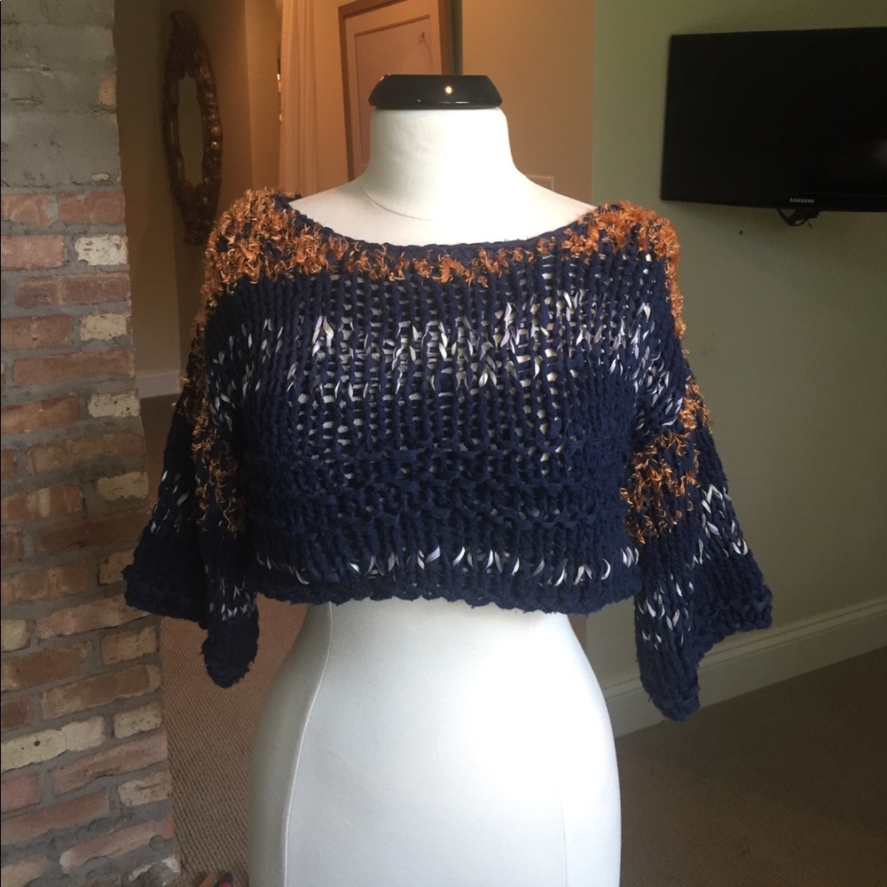 Anthropologie hand-knit cropped sweater, XS