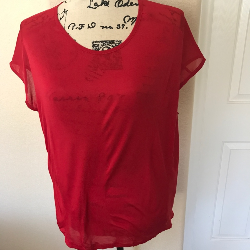 Sheer Red Shirt NWT