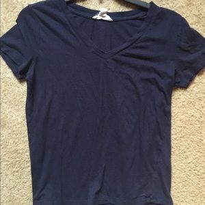 Plain Navy Blue Vneck T shirt