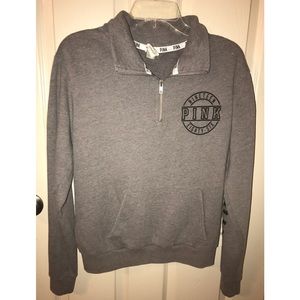 VS PINK Gray Quarter-zip Jacket