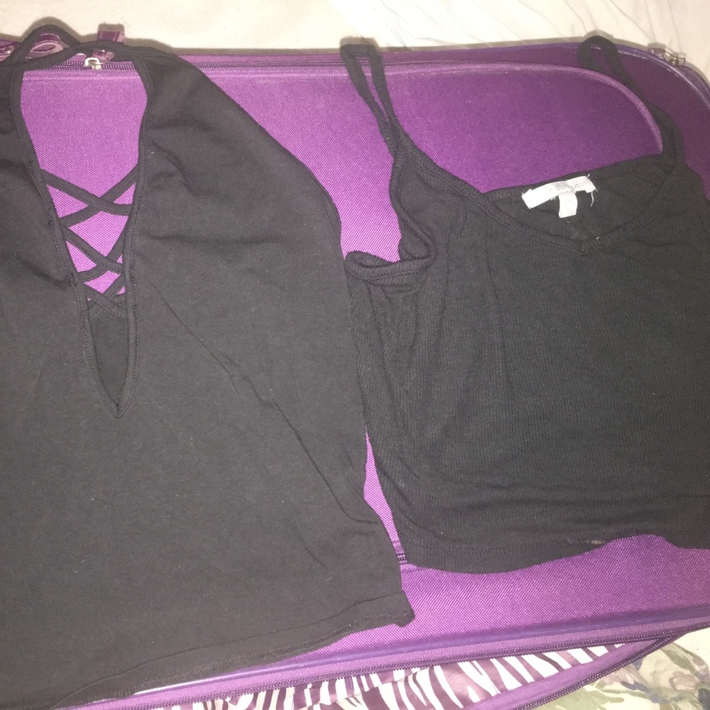Black crop tops from forever 21&Charlotte