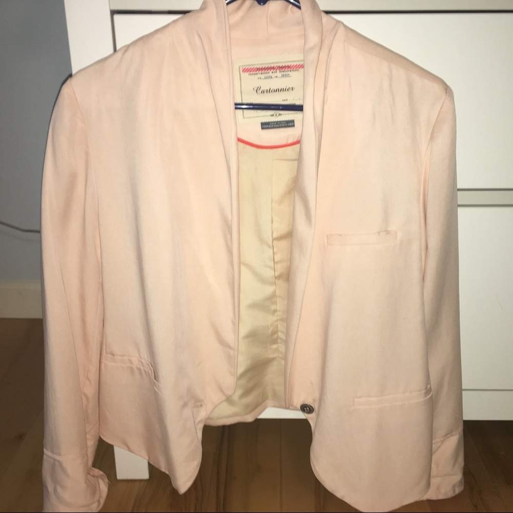 Anthropologie Pink Blazer Cartonnier