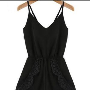 Black romper with lace