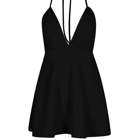 ✨6xHP✨ Boohoo petite Shauna Halterneck Scuba Swing - Picture 2 of 8