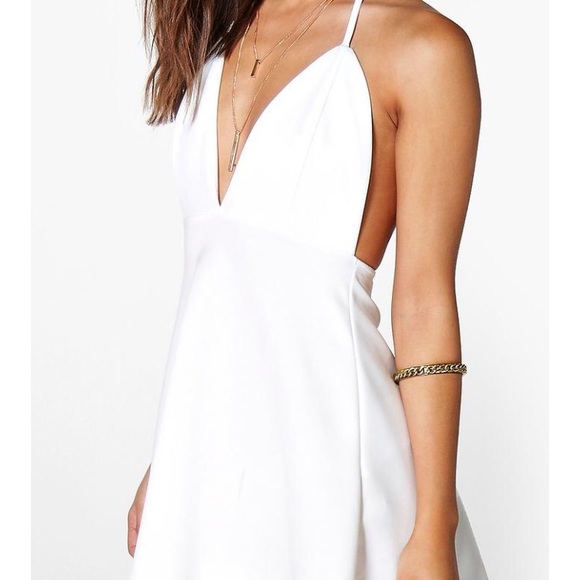 ✨6xHP✨ Boohoo petite Shauna Halterneck Scuba Swing - Picture 4 of 8