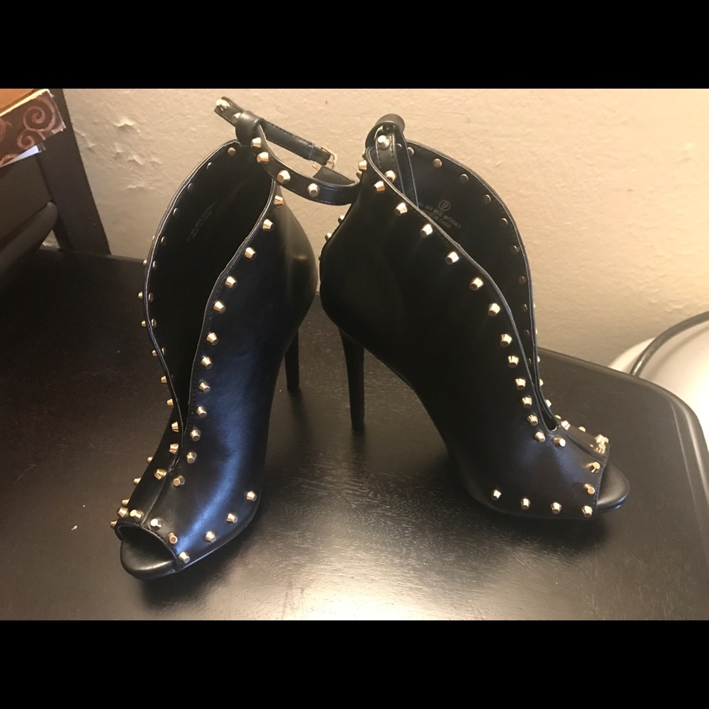 Sexy gold studded booties size 9