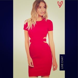 Lulu's cutout midi red dress