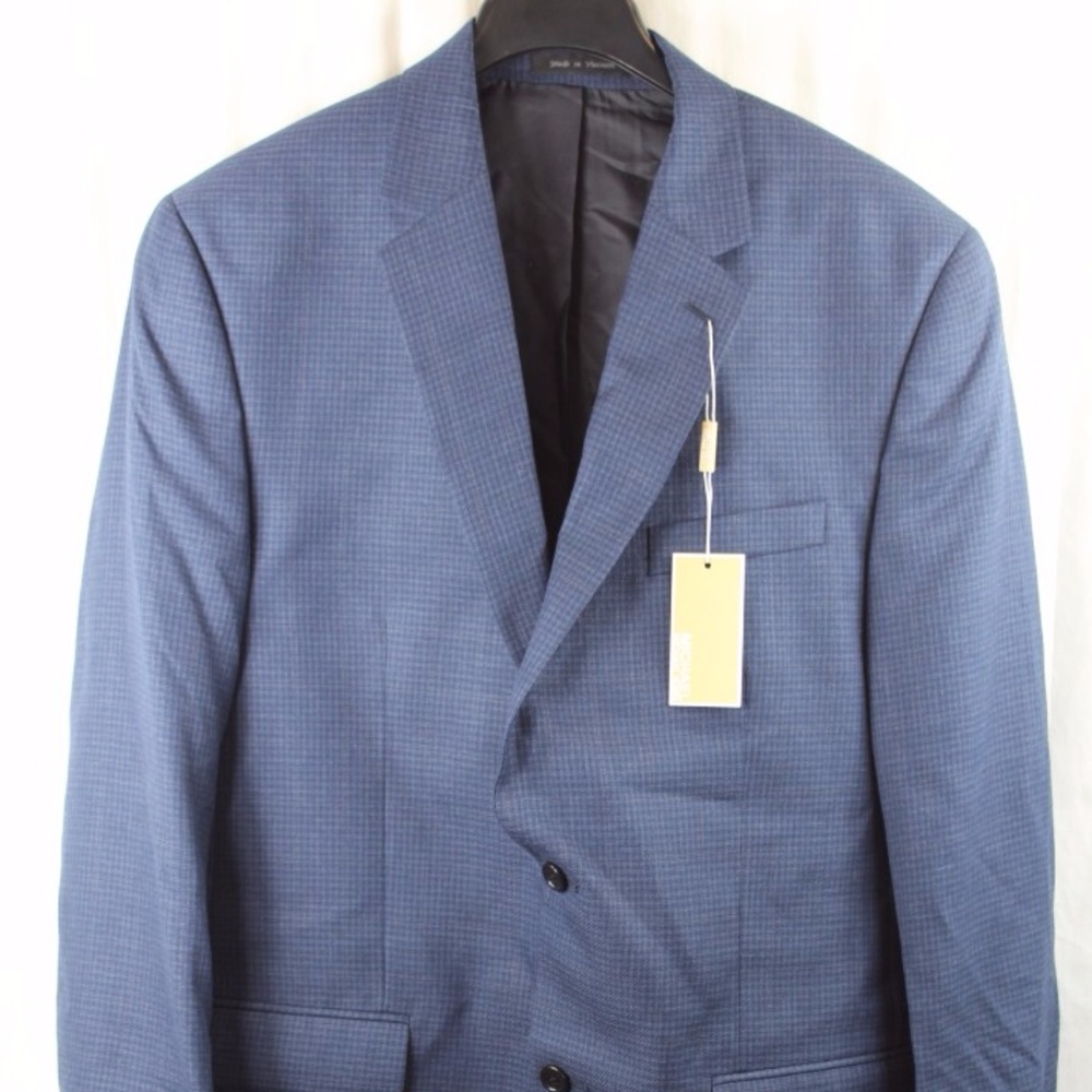 MENS MICHAEL KORS NAVY PRINT BLAZER 42L NWT