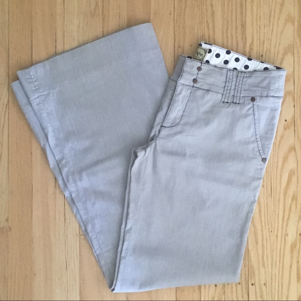 Anthro - Wide Leg Seersucker Pants by Fillmore