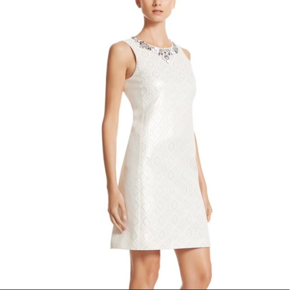 NWT White House Black Market ivory shift dress
