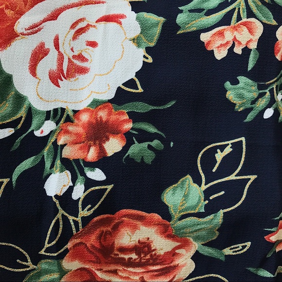 ❤️CLEARANCE❤️ navy and orange floral strappy dress - Picture 4 of 5