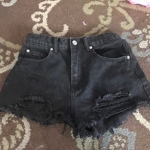 high waisted black shorts