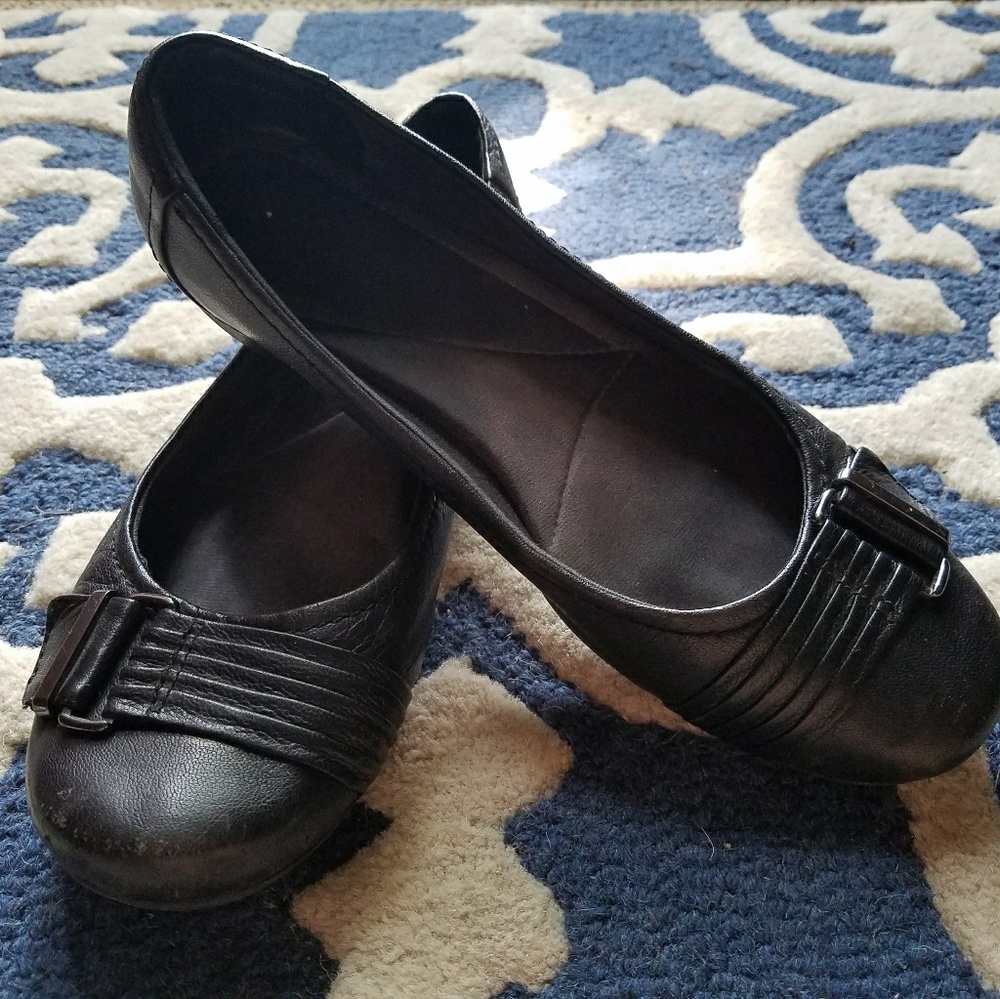 Clarks black *comfy* office flats size 10