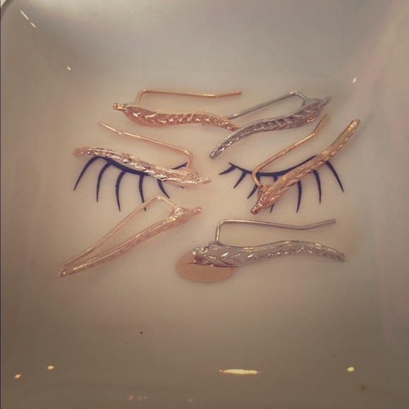 New Dainty Leaf Climber Earrings - Picture 5 of 5