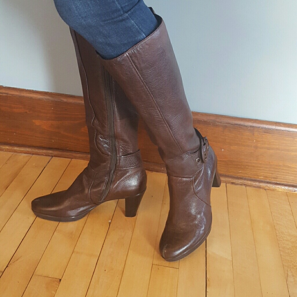 Clarks brown knee high boots