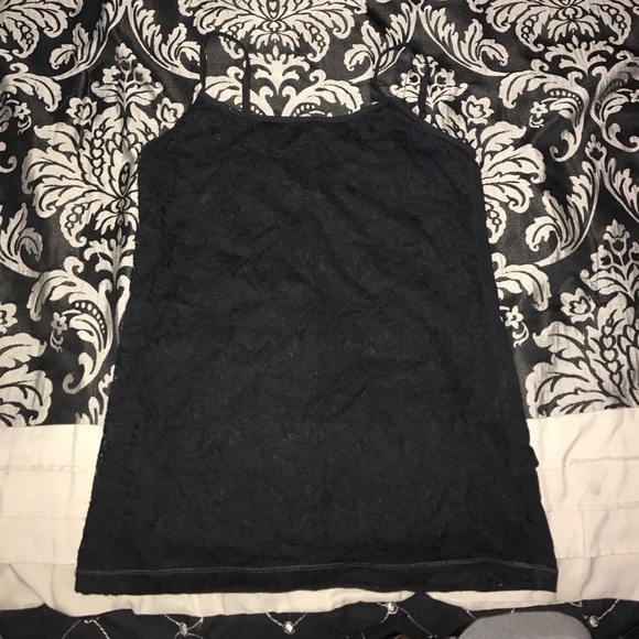 Floral Lace Black Tank Top - Picture 1 of 3