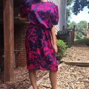 Rare Flora Kung Vintage 1980s Floral Dress