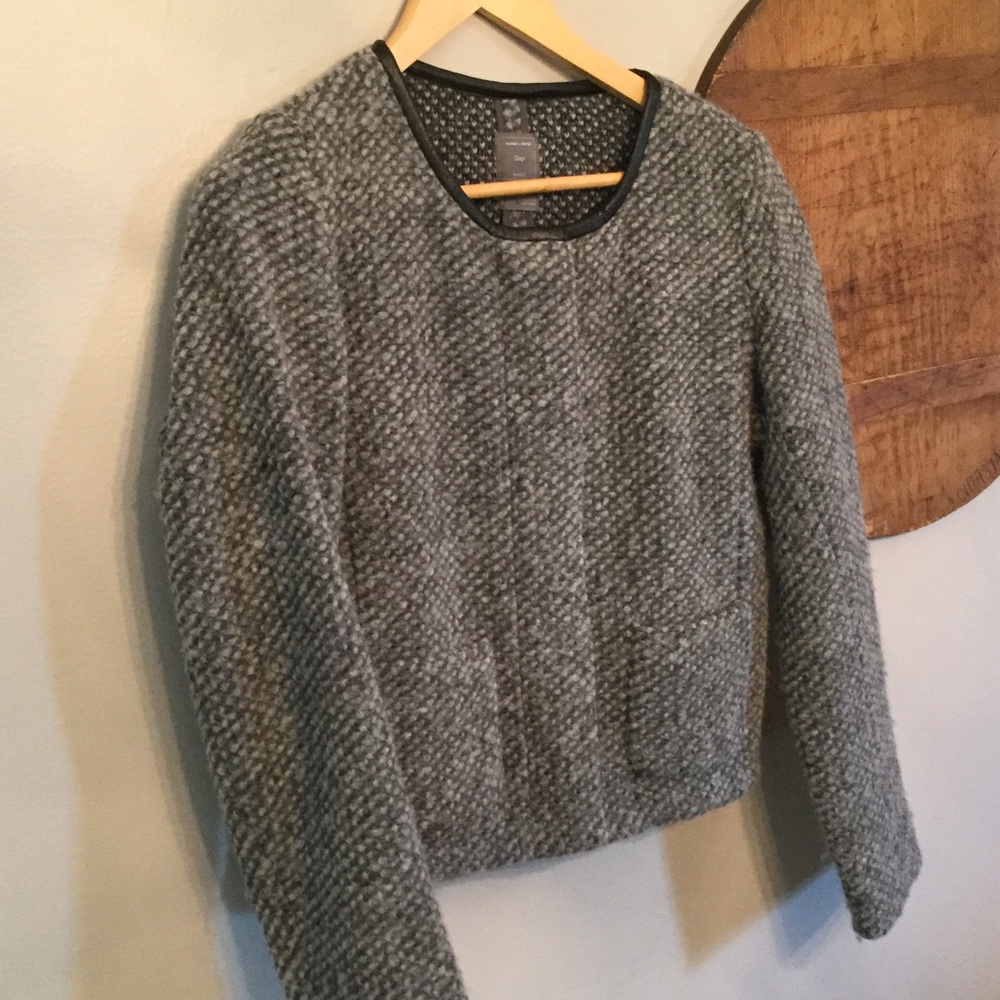 Wool, polyester, acrylic, tweed jacket