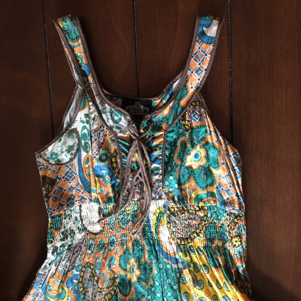 Lace up Paisley - Patterned Dress