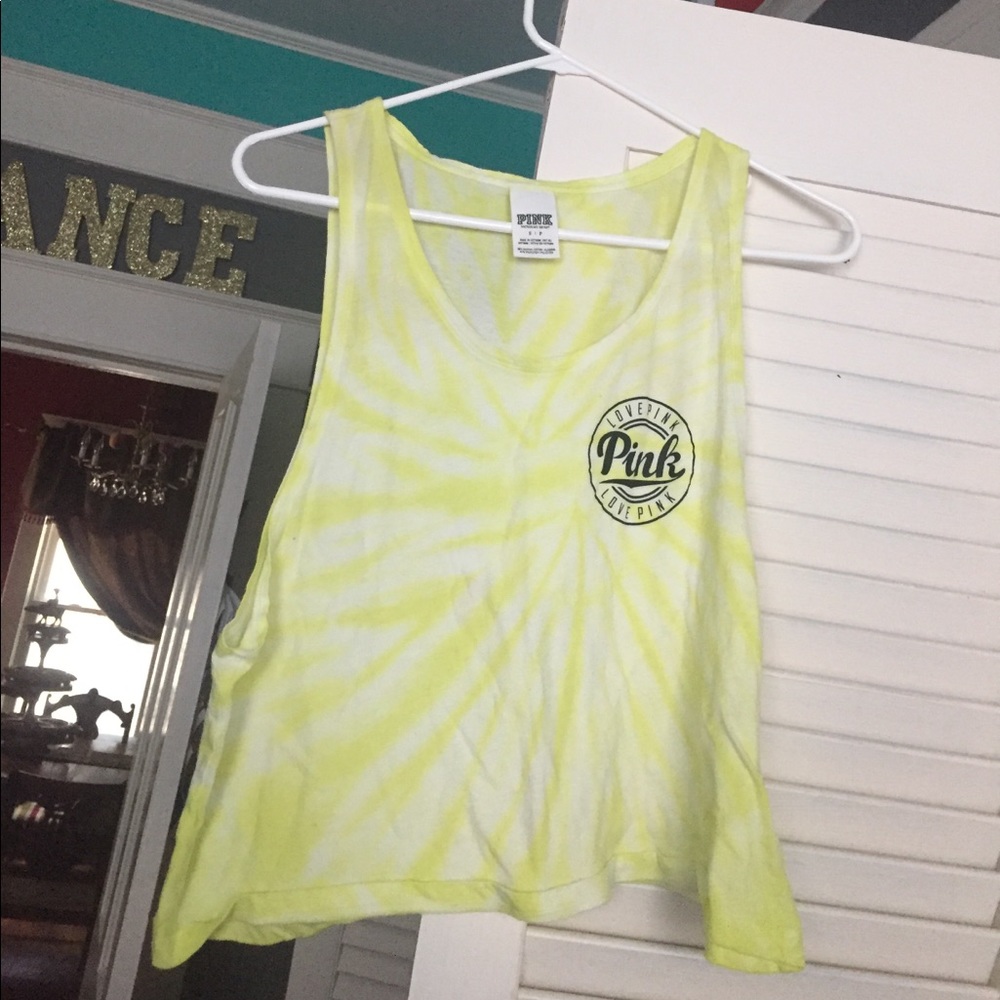 yellow tie dye PINK shirt