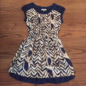 Ya blue and cream dress