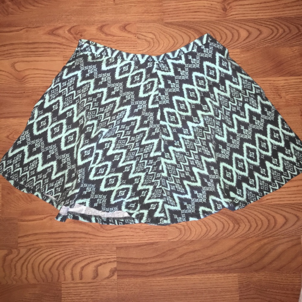 mint green tie-dye print skirt