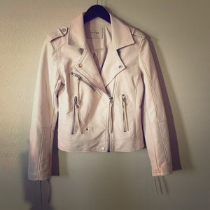 [BLANKNYC]Faux/Vegan Leather Soft Pink Moto Jacket