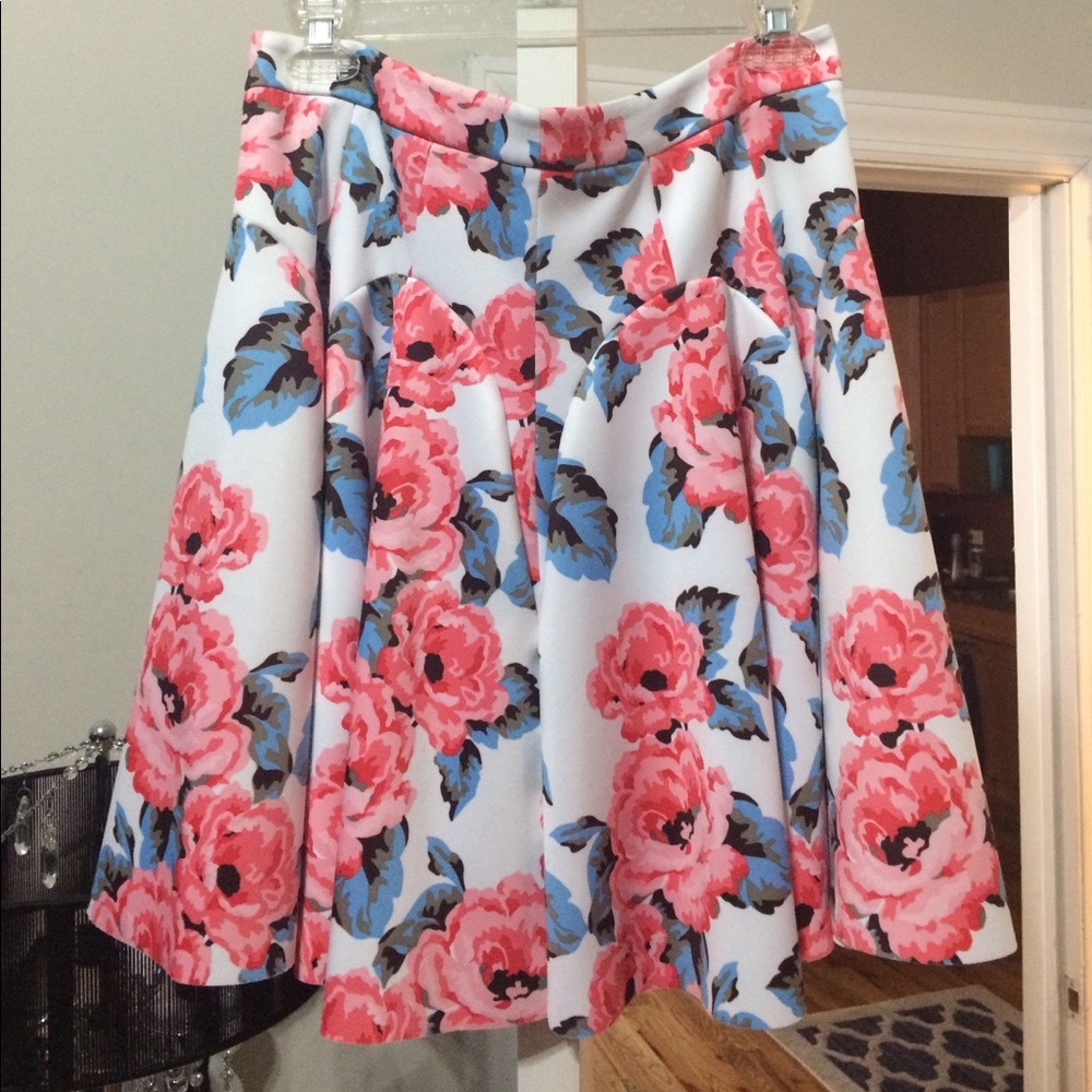 floral skater skirt