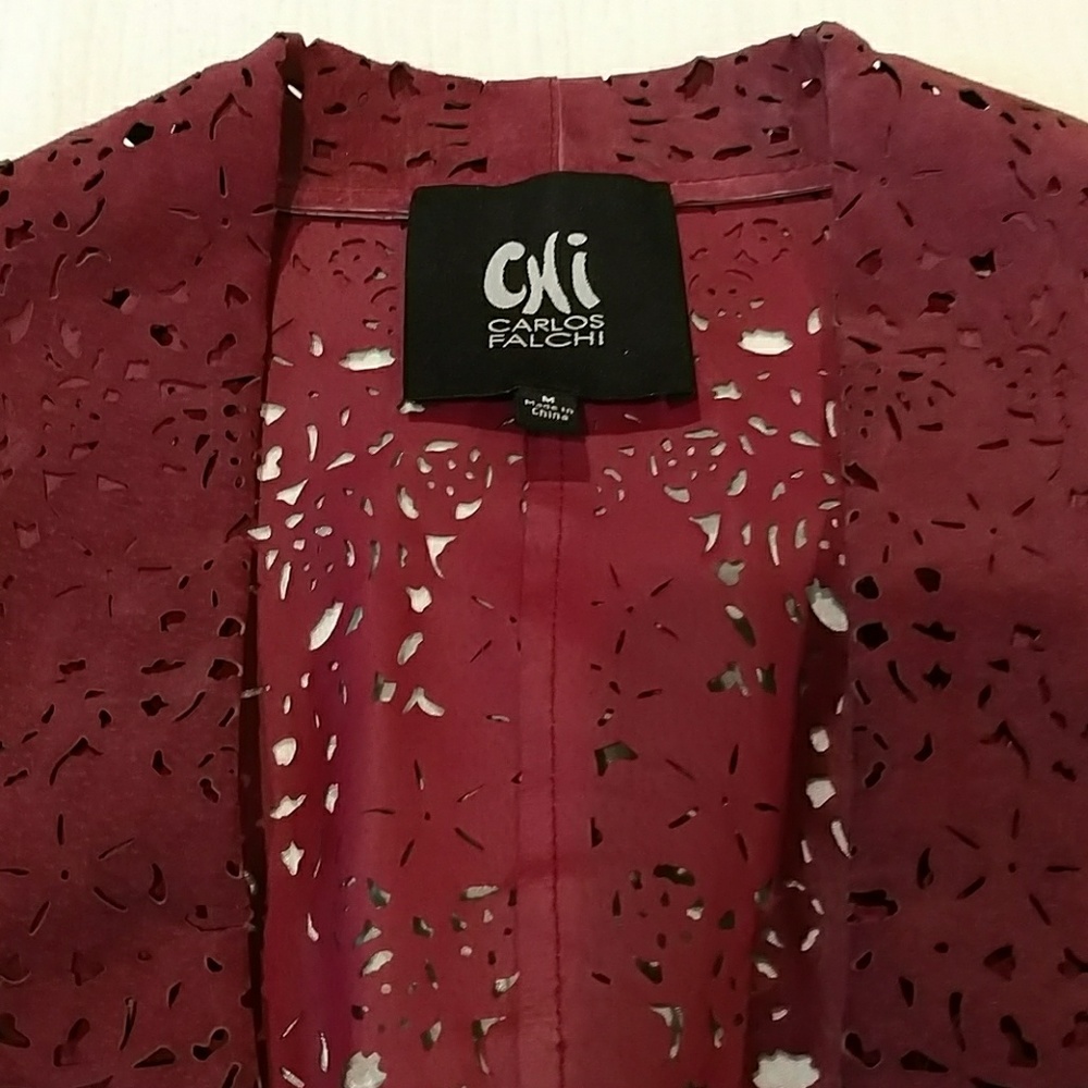 💥SOLD!💥 NWT Carlos Falchi Leather Jacket - Picture 2 of 8