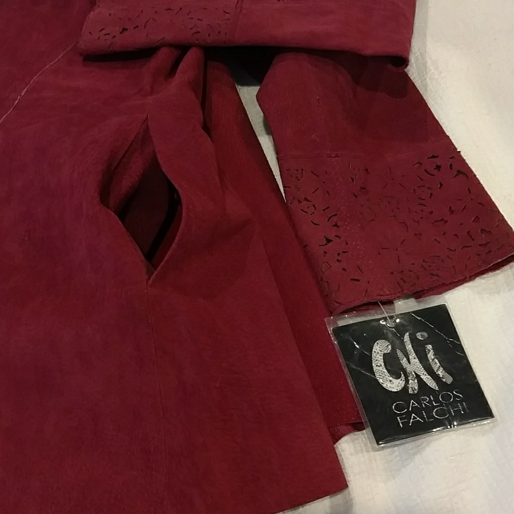 💥SOLD!💥 NWT Carlos Falchi Leather Jacket - Picture 3 of 8