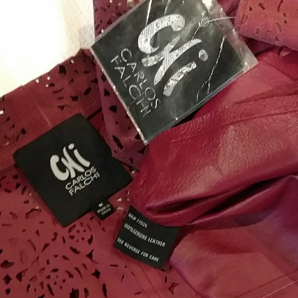 💥SOLD!💥 NWT Carlos Falchi Leather Jacket - Picture 7 of 8