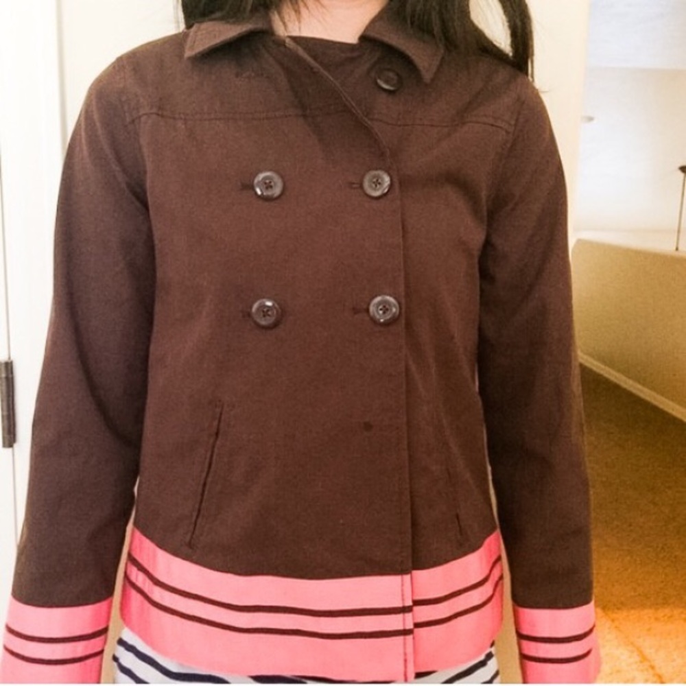Crazy 8 Brown and Pink Peacoat