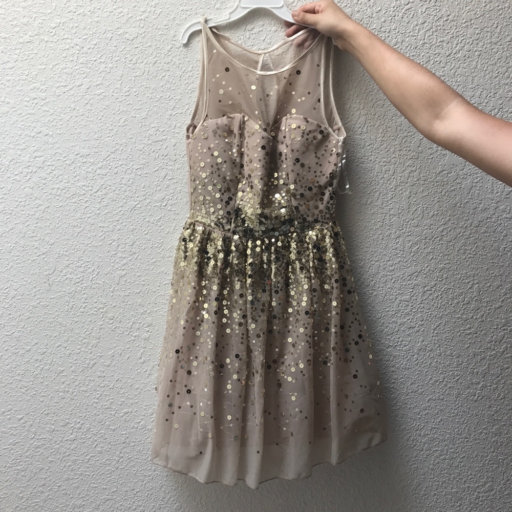 Gold sequin dress