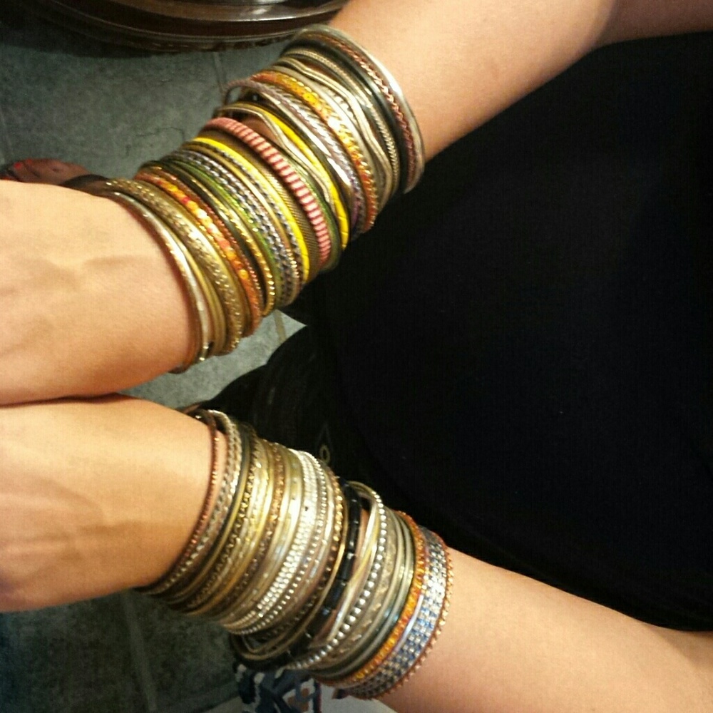 Bundle of approximately 100 bangle bracelets! Boho