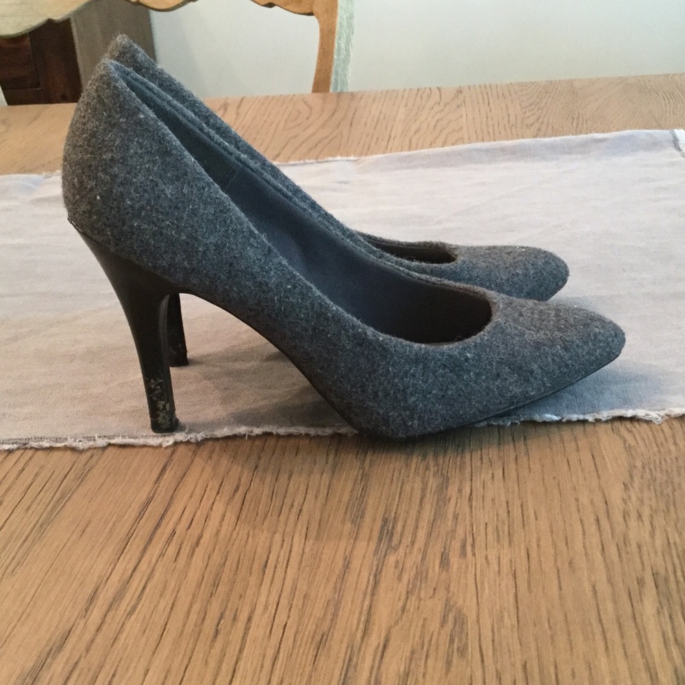 Grey wool looking heels