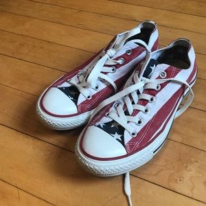 Red white and blue converse
