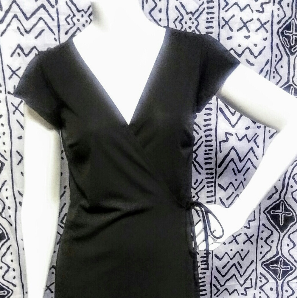 "My Michelle" black wrap dress