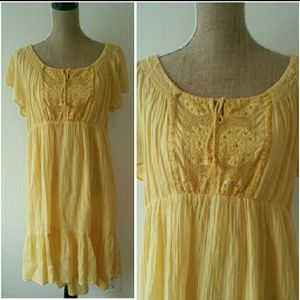 Sonoma Boho Gauzey Yellow High Low Sundress
