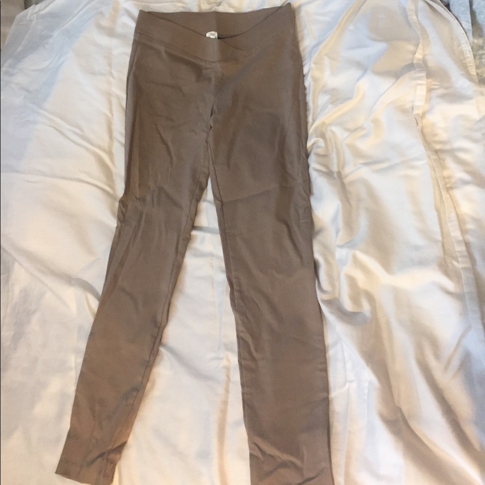 Stretch, skinny leg, dark khaki pants