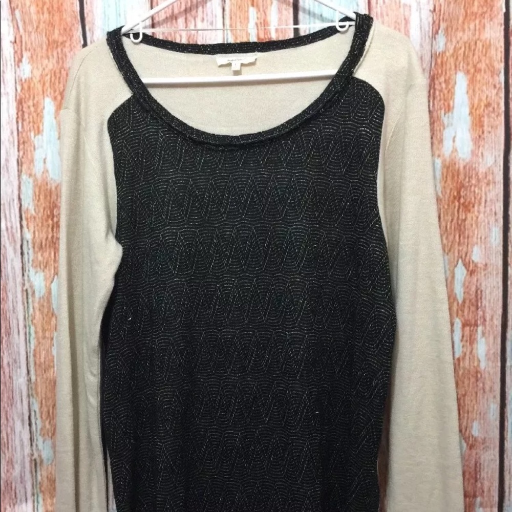 Mystree L Sweater Beige/black Gold Anthropologie