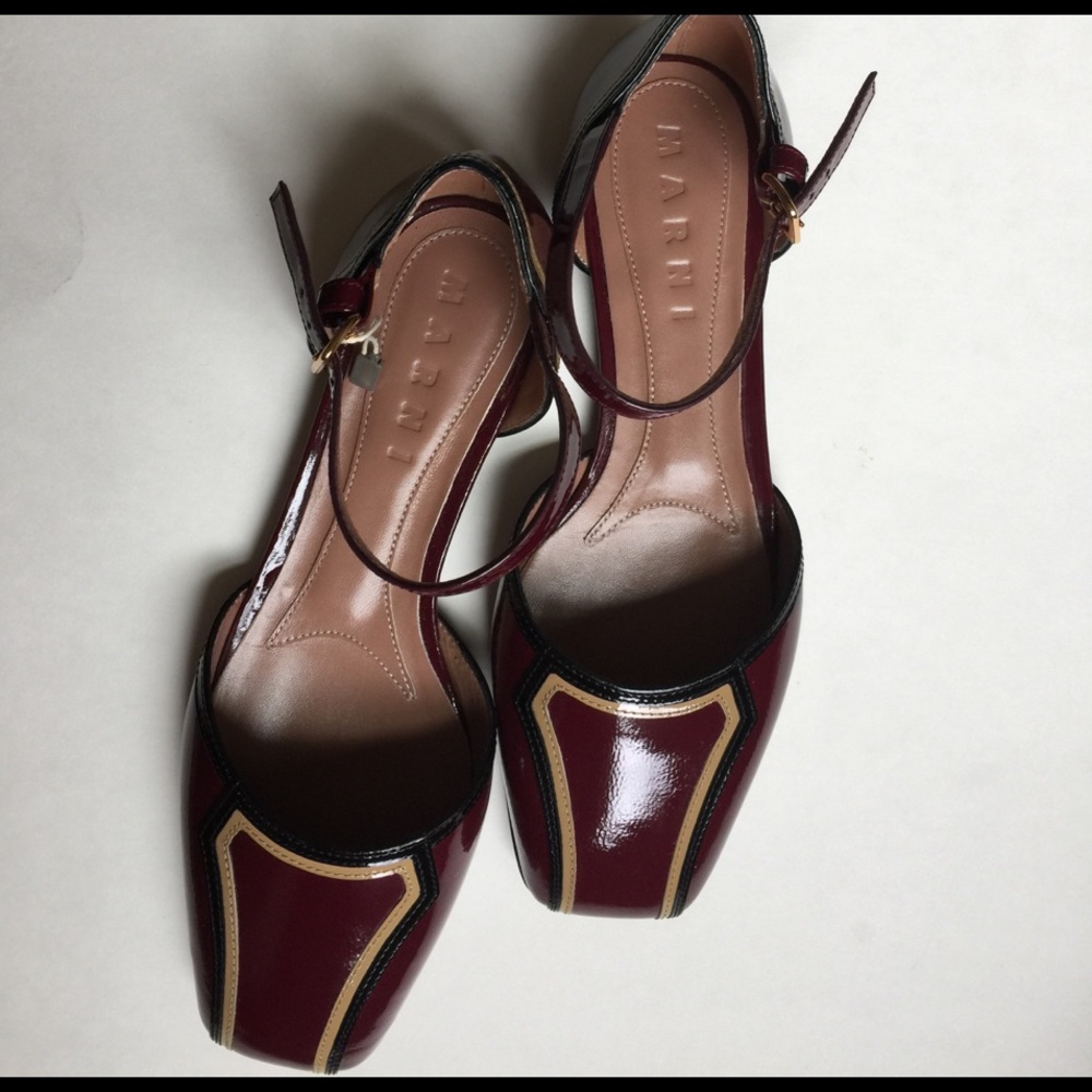 Marni Patent-leather Mary Jane flats