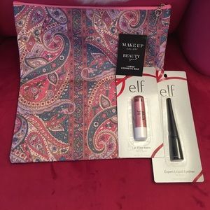 PAISLEY PRINT Makeup Bag w/ Lip Balm & Eyeliner